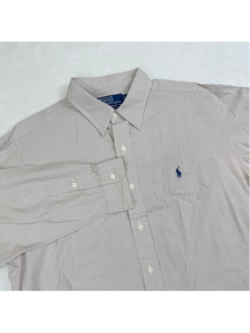 Men's Polo by Ralph Lauren Lowell Sport Casual Button Down Shirt Large Beige